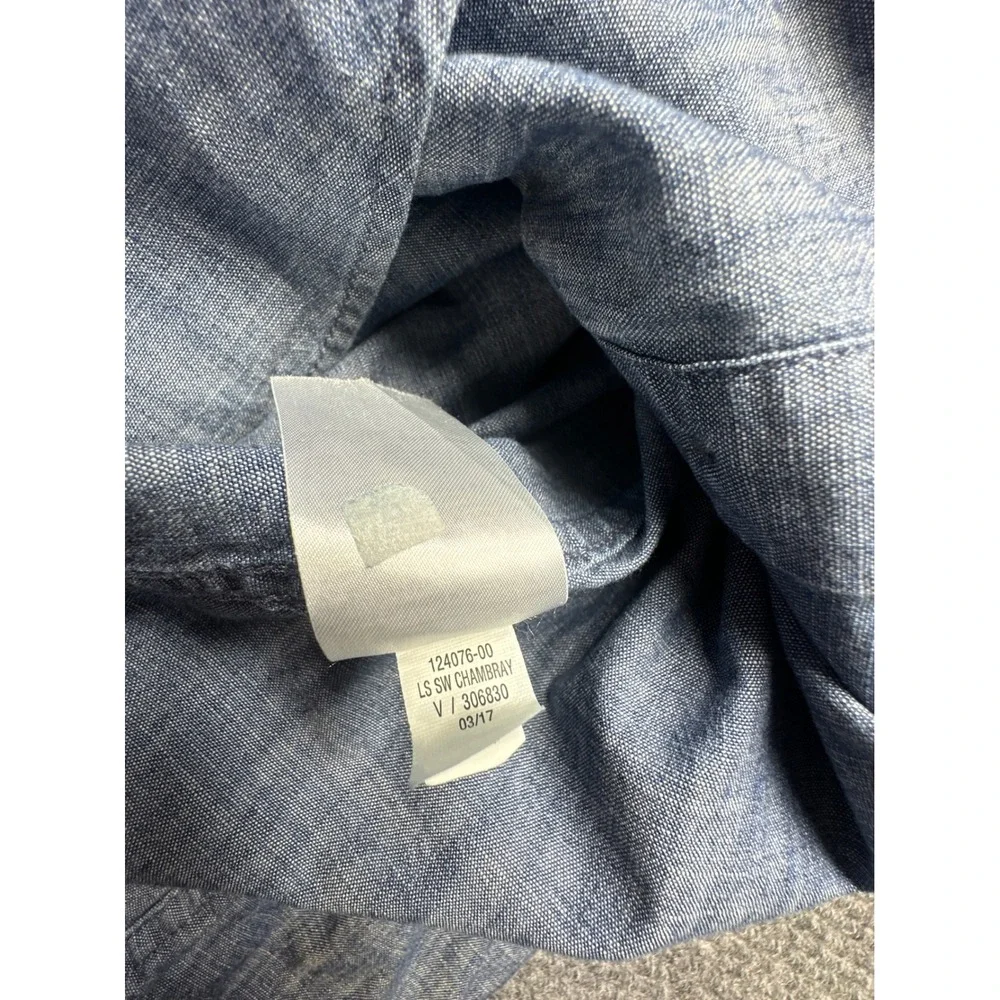 Banana Republic Button Down Shirt Men M Blue Chambray Soft Wash Standard Fit